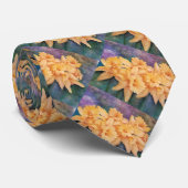 Gele diaffodilbloemen in Waterverf Stropdas (Opgerold)