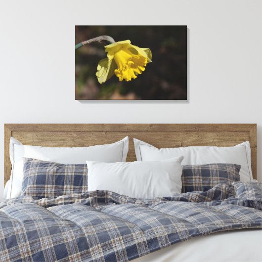  gele diaffodilventilator 24,00 x 16,00 inch canvas afdruk (Insitu (Slaapkamer))