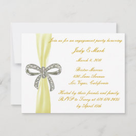 Gele Diamant Bow Verlovingsfeest Uitnodiging