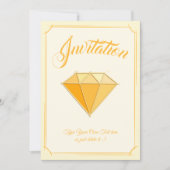 Gele Diamant Edelsteen Sieraden. 50 gouden bruilof Kaart (Voorkant)