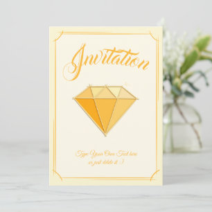 Gele Diamant Edelsteen Sieraden. 50 gouden bruilof Kaart