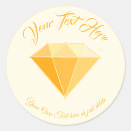 Gele Diamant Edelsteen Sieraden. 50 gouden bruilof Ronde Sticker