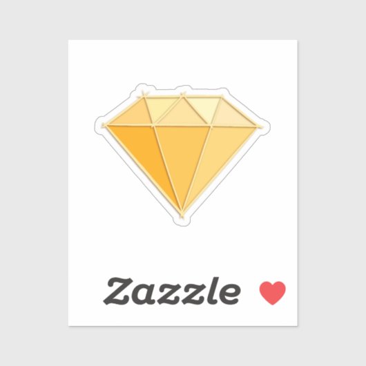 Gele Diamant Edelsteen Sieraden. 50 gouden bruilof Sticker (Vel)