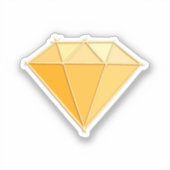 Gele Diamant Edelsteen Sieraden. 50 gouden bruilof Sticker (Voorkant)