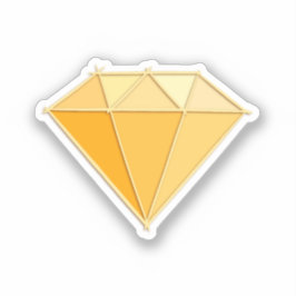 Gele Diamant Edelsteen Sieraden. 50 gouden bruilof Sticker