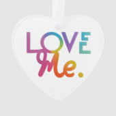 Gele Diamant en Multicolor Acryl Hart Ornament (achterkant)