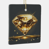 Gele diamant en veelkleurige glimlach keramisch ornament (Rechts)