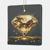 Gele diamant en veelkleurige glimlach keramisch ornament (Links)