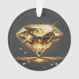 Gele diamant en veelkleurige glimlach tekst ornament