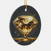 Gele Diamant en Watergolf Ontwerp Keramisch Ornament (Rechts)