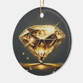 Gele Diamant en Watergolf Ontwerp Keramisch Ornament (Links)