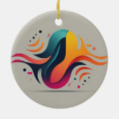 Gele Diamant en Watergolf Ontwerp Keramisch Ornament (Achterkant)