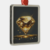 Gele diamant en zwart metalen ornament (Rechts)