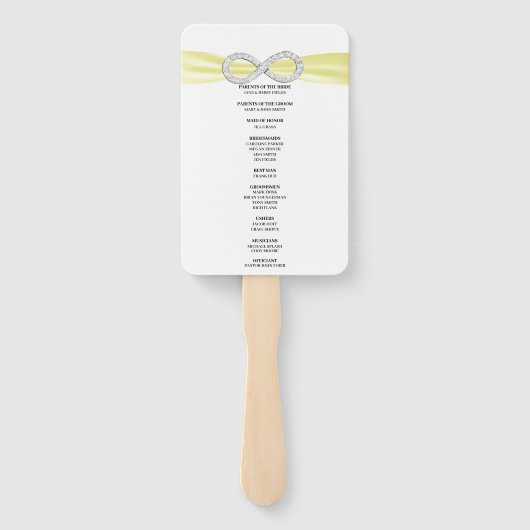 Gele Diamant Infinity Trouwprogramma Fans Handwaaier (Achterkant)