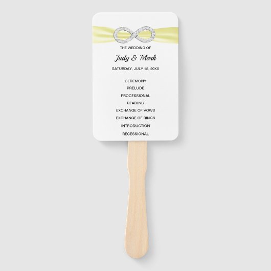 Gele Diamant Infinity Trouwprogramma Fans Handwaaier (Voorkant)