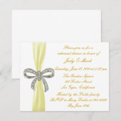 Gele Diamanten Boog Bruiloft repetitie Diner Uitno Kaart (Voorkant / Achterkant)