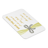 Gele diamanten boog trouw save the date magneet (Rechterzijde)