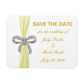 Gele diamanten boog trouw save the date magneet (Horizontaal)