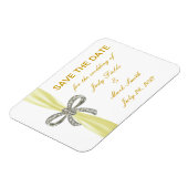 Gele diamanten boog trouw save the date magneet (Linkerzijde)