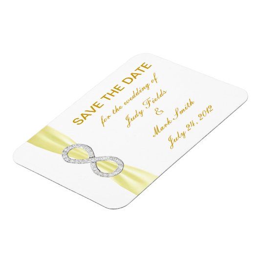 Gele diamanten oneindig sparen de Datum Magnet Magneet (Linkerzijde)