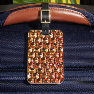 Gele diamanten, oranje diamanten, edelstenen bagagelabel