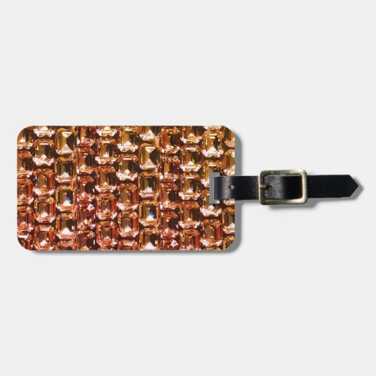 Gele diamanten, oranje diamanten, edelstenen bagagelabel (Voorkant horizontaal)