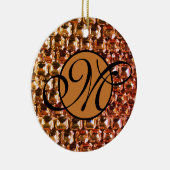 Gele diamanten, oranje diamanten, edelstenen keramisch ornament (Rechts)