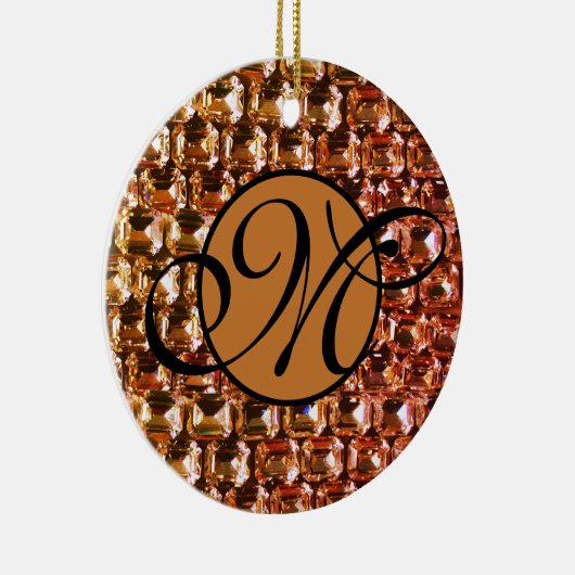 Gele diamanten, oranje diamanten, edelstenen keramisch ornament (Rechts)