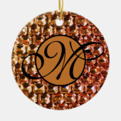 Gele diamanten, oranje diamanten, edelstenen keramisch ornament (Voorkant)