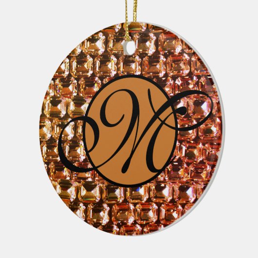 Gele diamanten, oranje diamanten, edelstenen keramisch ornament (Links)