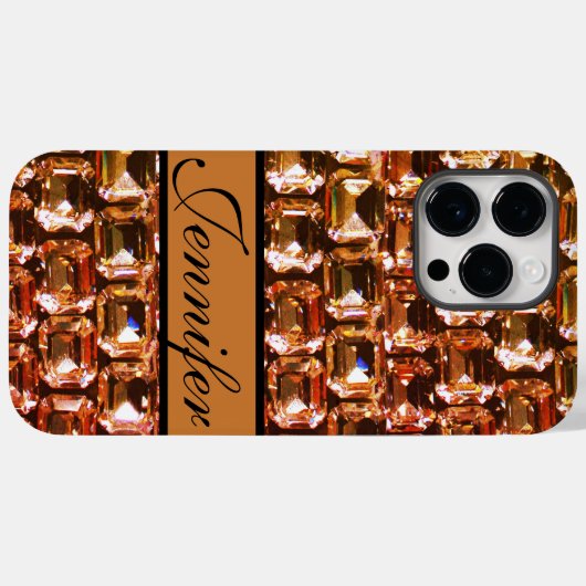 Gele diamanten, oranje diamanten, gemstone Case-Mate iPhone case (Achterkant (horizontaal))