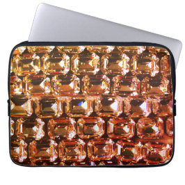 Gele diamanten, oranje diamanten, gemstone laptop sleeve