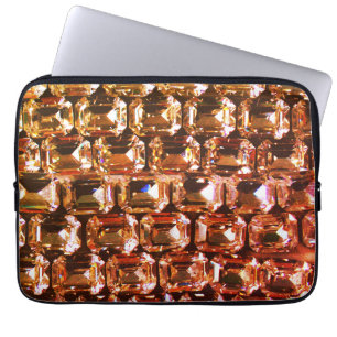 Gele diamanten, oranje diamanten, gemstone laptop sleeve