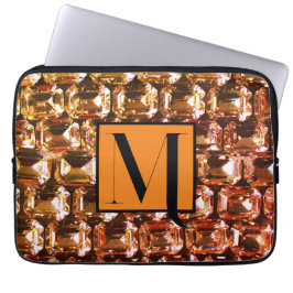 Gele diamanten, oranje diamanten, gemstone laptop sleeve