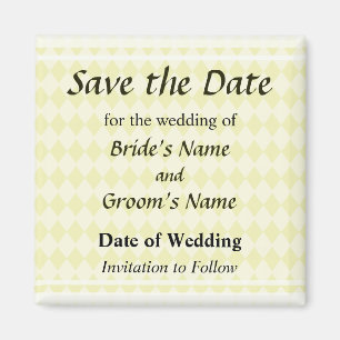 Gele Diamanten Save the Date Magneet