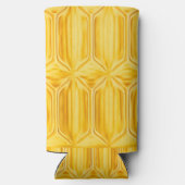 Gele diamantpatroon koelbox seltzer blikjeskoeler (Achterkant)