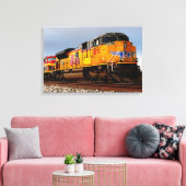 Gele Diesel Locomotief Trein 24 "x16" Groot Canvas Afdruk (Insitu (Woonkamer))