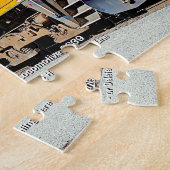 Gele diesellocomotieftrein - Naam toevoegen Legpuzzel (Zijkant)