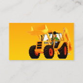 Gele Digger Aangepaste Bouw en Excavator Visitekaartje (Achterkant)