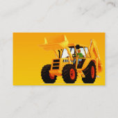 Gele Digger Aangepaste Bouw en Excavator Visitekaartje (Achterkant)