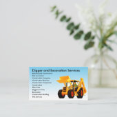 Gele digitale aangepaste constructie visitekaartje (Staand voorkant)