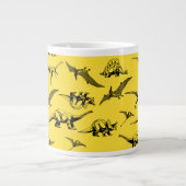 Gele dinosauriërs Jumbo Coffee Mok (Voorkant)