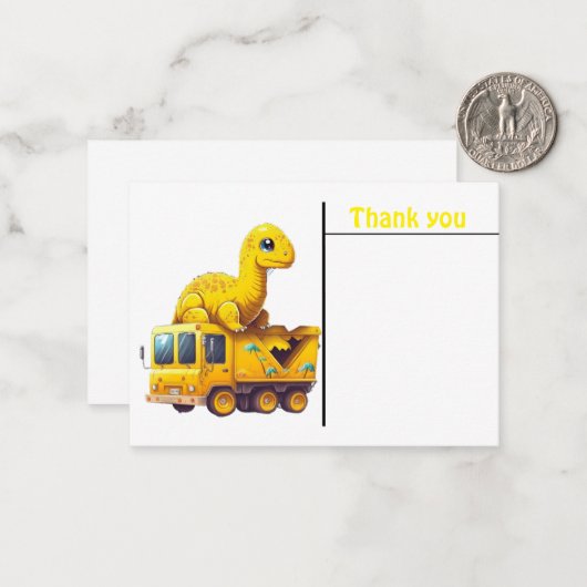  Gele dinosauriërs kinderbriefkaart Notitiekaartje (Voorkant / Achterkant in situ)
