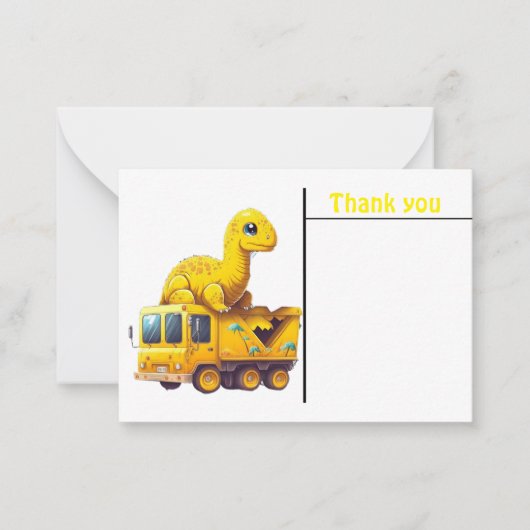  Gele dinosauriërs kinderbriefkaart Notitiekaartje (Voorkant)