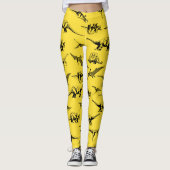 Gele dinosauriërs Leggings (Voorkant)