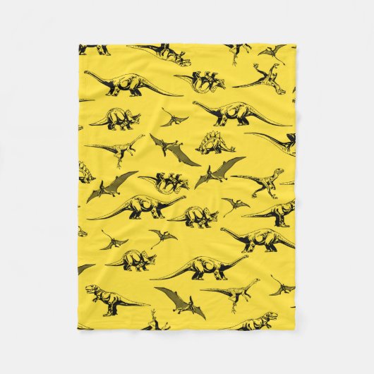 Gele dinosaurions Blanket Fleece Deken (Voorkant)