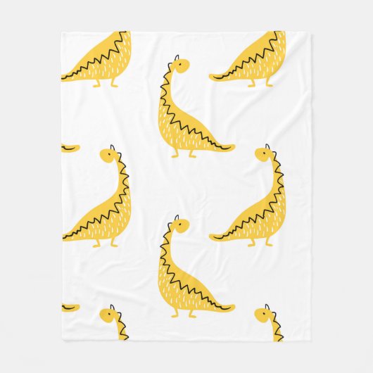 Gele dinosaurus naadloos patroon. Funny il Fleece Deken (Voorkant)