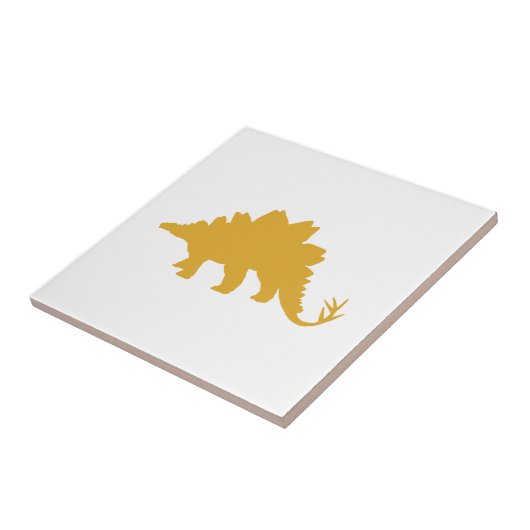 Gele Dinosaurus Tegeltje (Zijkant)