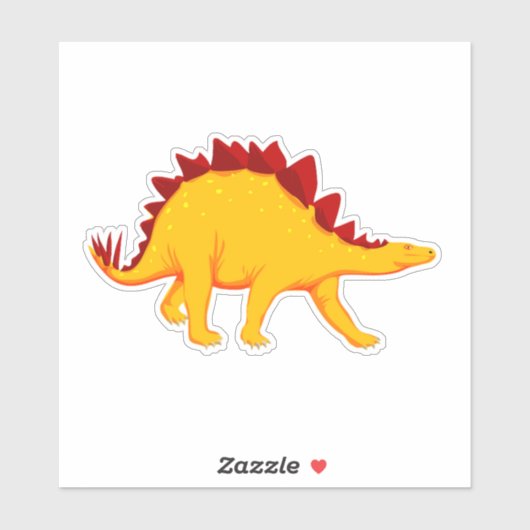 Gele dinosaurus terug naar school sticker (Vel)