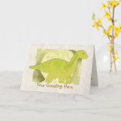 Gele dinosaurus Wenskaart Kaart (Gele Bloem)